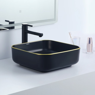 Cuba Deend De Cerâmica Quadrina NeroDorato Banheiro 39x39x14cm em Oferta na Shopee