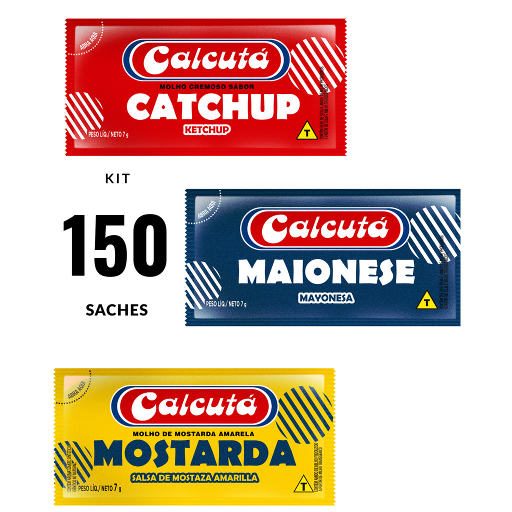 150 Sache Ketchup Maionese Mostarda 50 De Cada em Oferta na Shopee