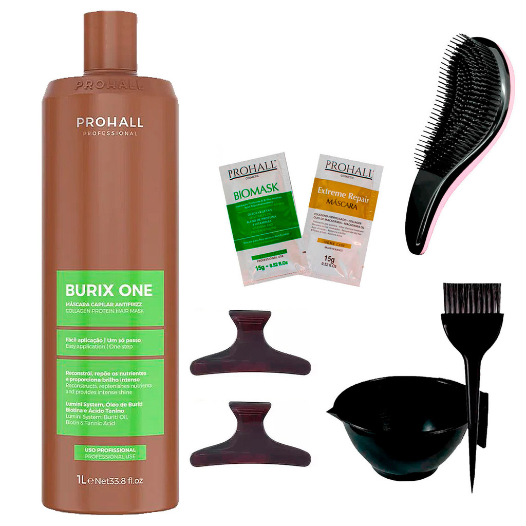 Progressiva Burix One Prohall 1 Litro +Cumbuca/Escova/Sachê/2Presilhas