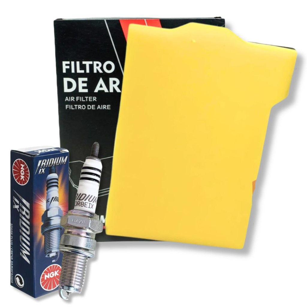 Filtro de Ar + Vela Iridium Ngk Lander 250 / Teneré 250 / Fazer 250 (Até 2015) em Oferta na Shopee