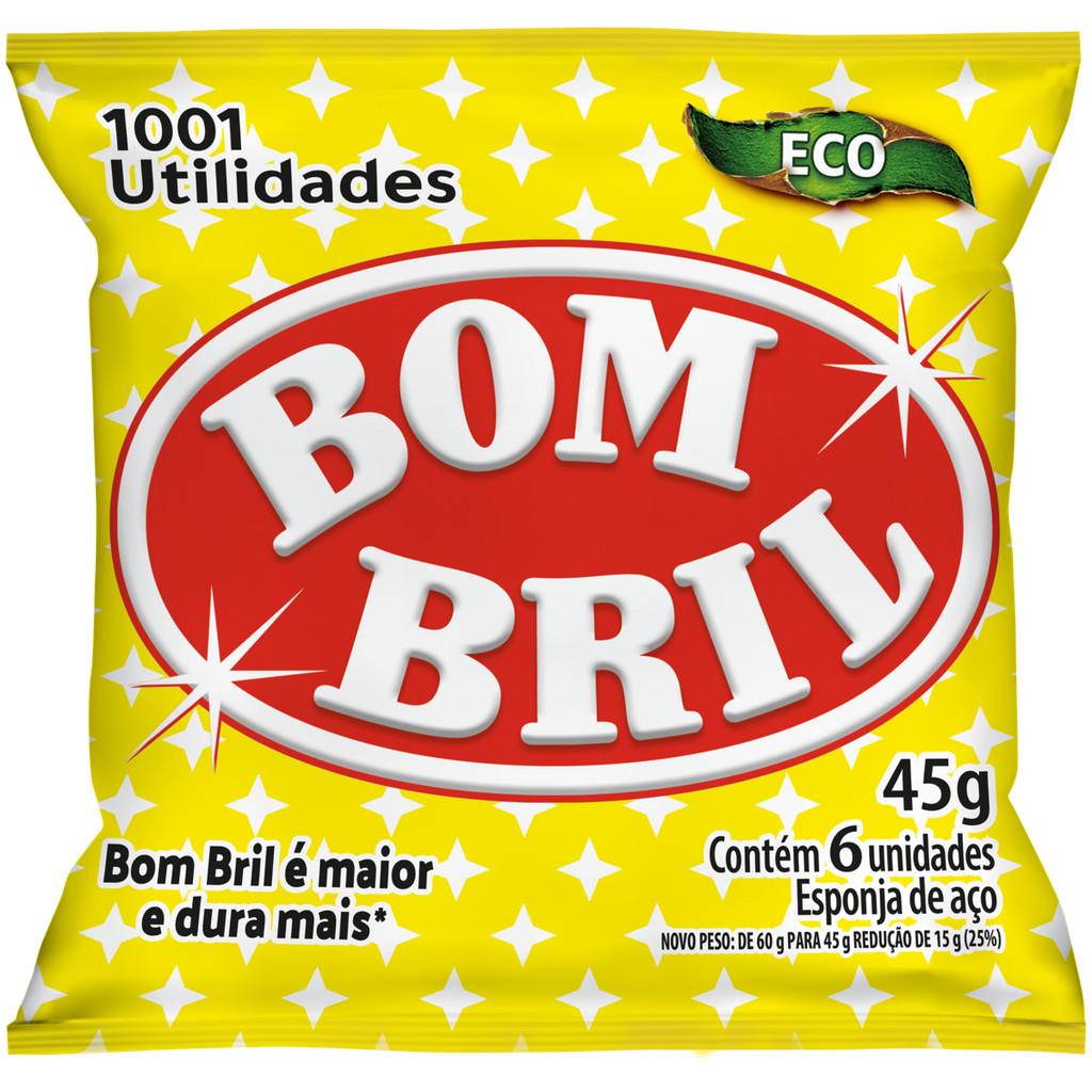 Esponja de Aço Bombril Eco 45g 6 Unidades