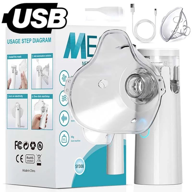 Nebulizador Silencioso Portátil para Crianças e Adultos