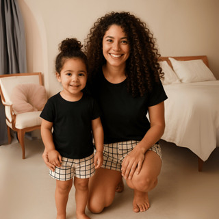 Conjunto Kit Tal Mãe e Filha Pijama Feminino Xadrez Elegante em Oferta na Shopee