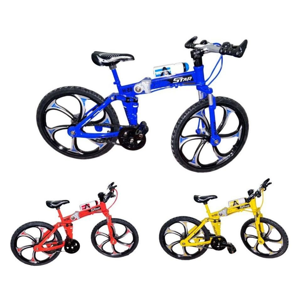 Bicicleta Miniatura Metal Bicicleta Dobrável Mountain Bike Die Cast