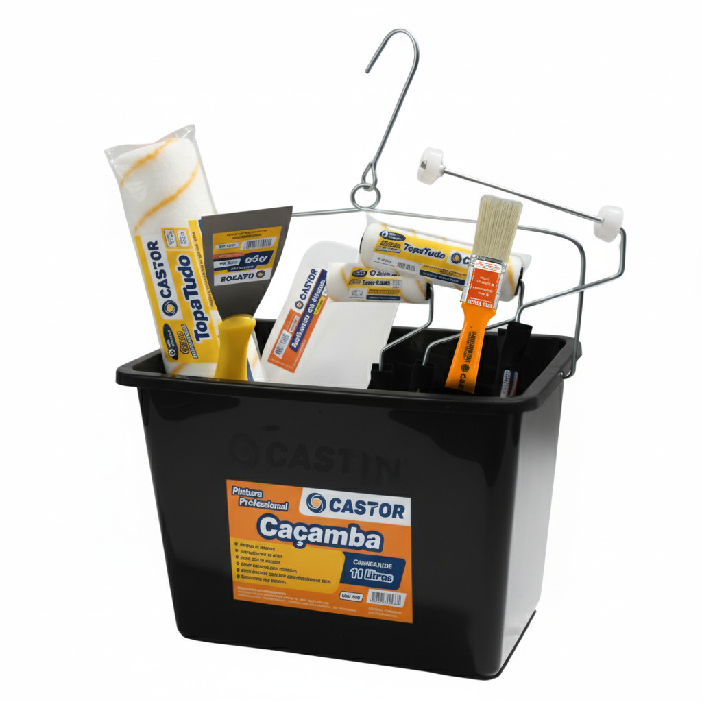 Kit para Pintura Balde/Caçamba Topa Tudo Não Respinga 8 peças - Castor em Oferta na Shopee