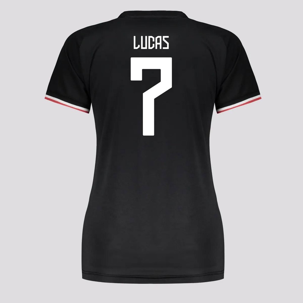 Camisa São Paulo Florian 7 Lucas Feminina Preta
