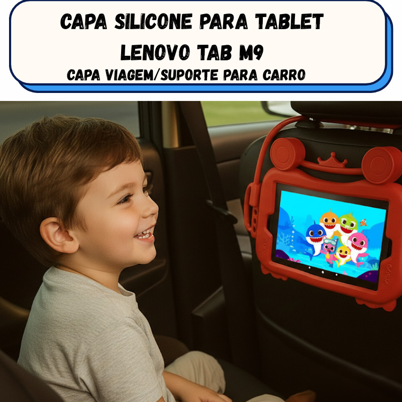 Capa Silicone Para Tablet Lenovo Tab M9 Mtk Suporte Veicular