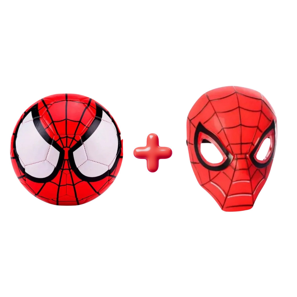 Kit Bola De Futebol Homem Aranha + Mascara Spider Man Avengers
