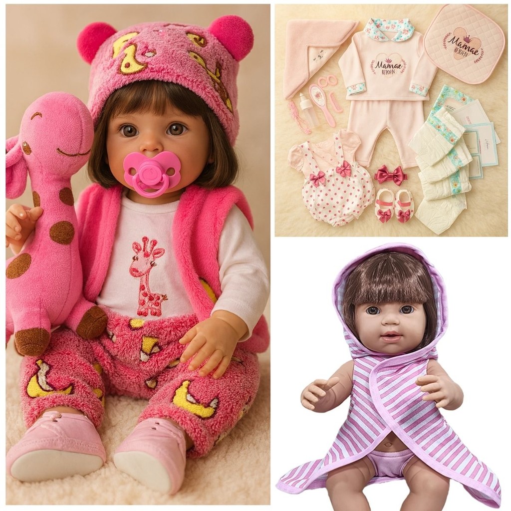 Boneca Bebe Reborn 100% Silicone Girafinha Enxoval Completo em Oferta na Shopee