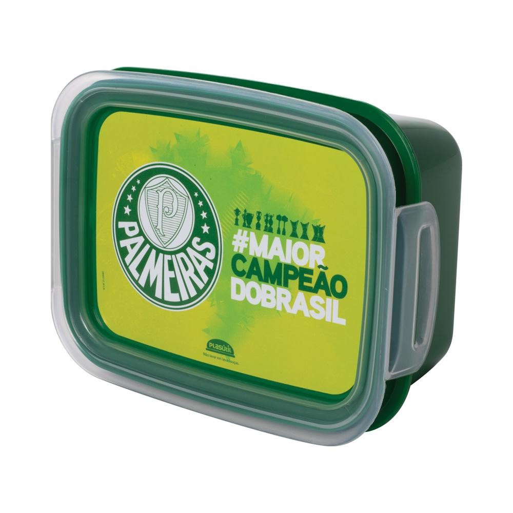 Marmita de Plástico C Trava 850ml Palmeiras Oficial Plasutil
