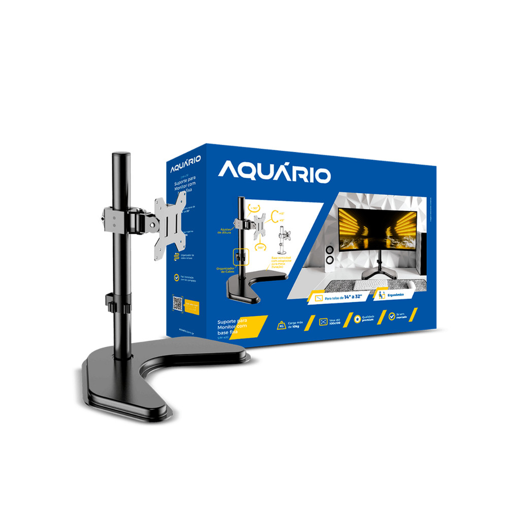 Suporte Para Monitor SIM-400 Aquário 14 A 32 Com Base Fixa