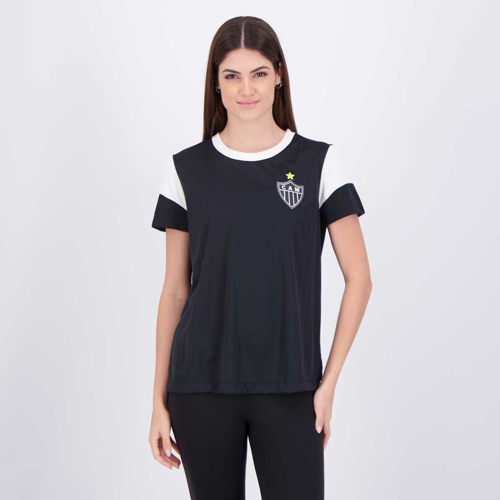 Camisa Atlético Mineiro Estremecer Feminina Preta em Oferta na Shopee