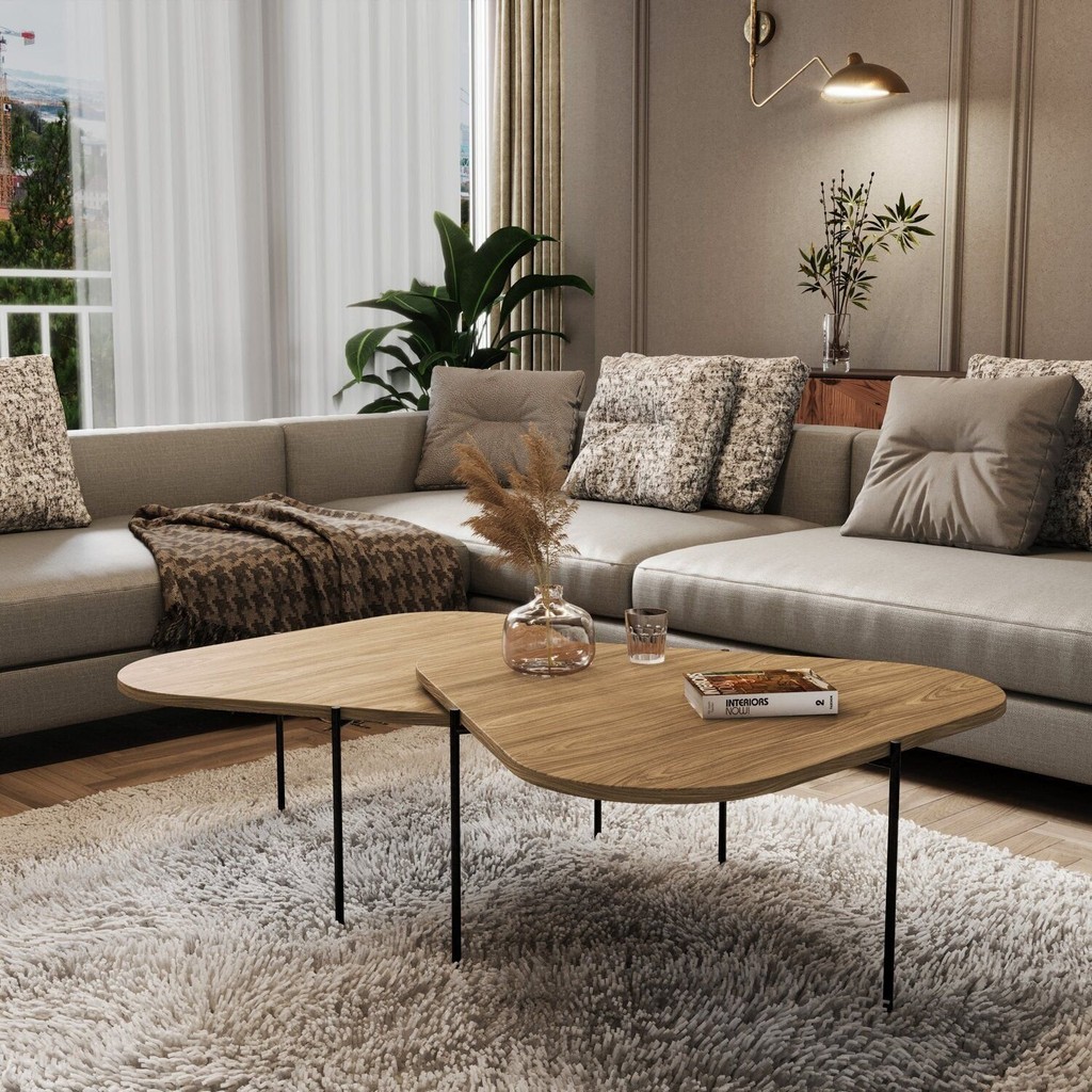 Mesa de Centro Palheta 100% MDF 130x 65x 30  Freijó