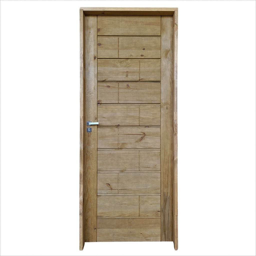 Detalhes do Kit Porta de Madeira Maciça Ekos 210x82cm Batente 11cm Esquerda