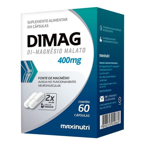 Dimag Magnésio Dimalato 400mg 60 Cáps Maxinutri