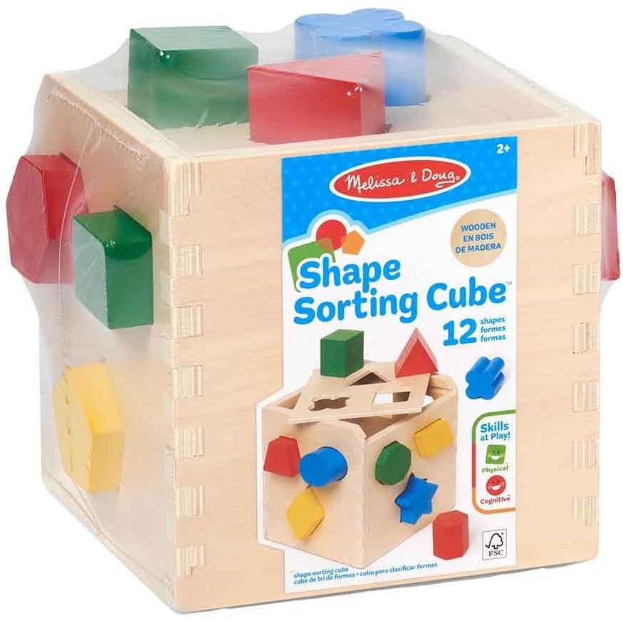 Melissa & Doug - 13 Peças - Cubo Formas Geometricas Madeira