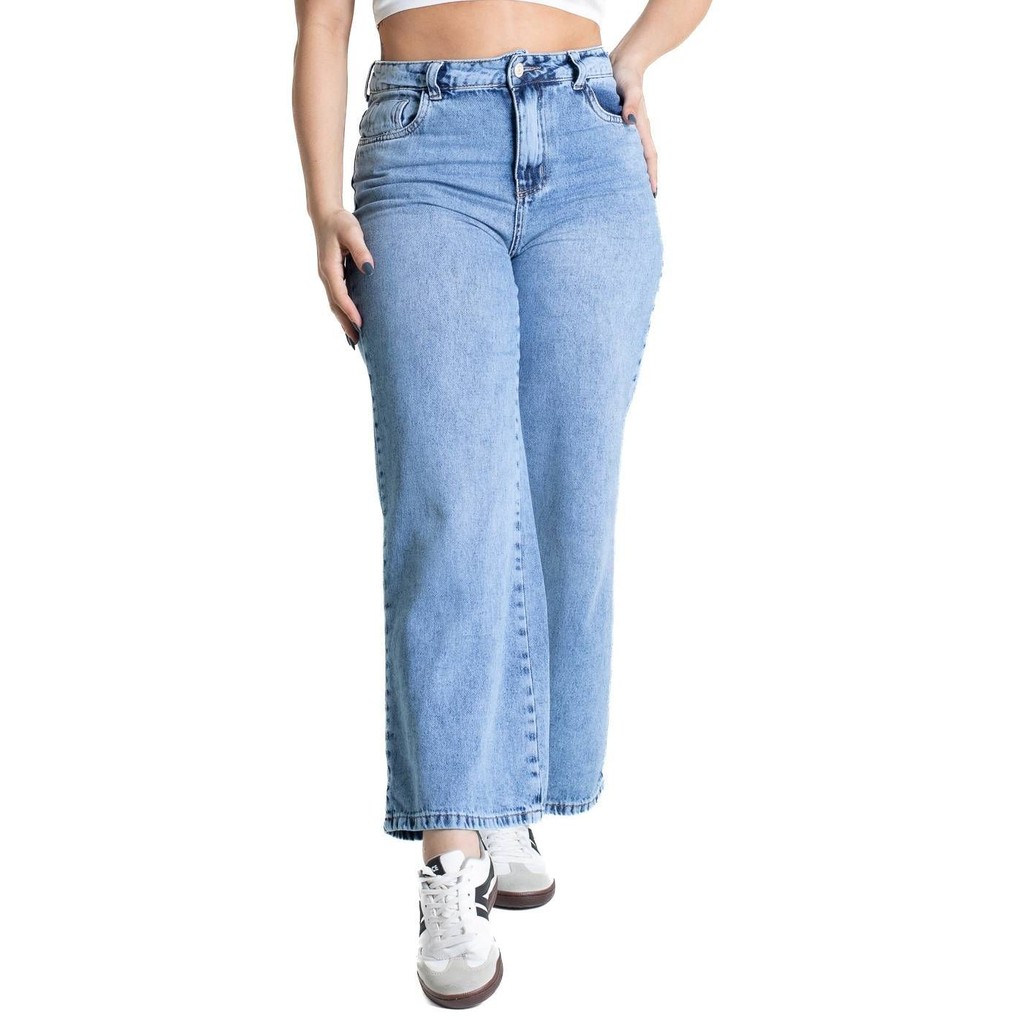 Calça Jeans Sawary Wide Leg Petit - 280999 em Oferta na Shopee