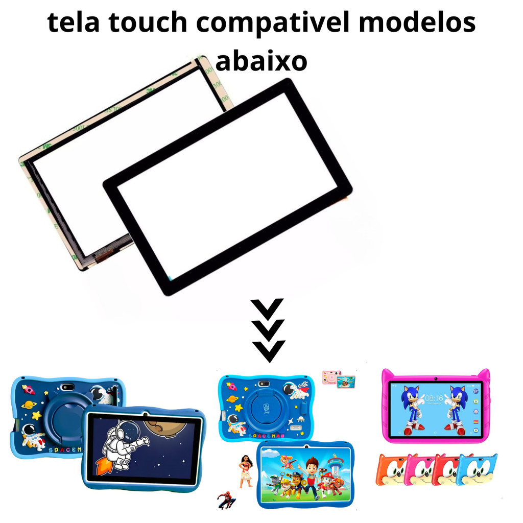 tela touch tablet infantil kids PC smart 2030 sonic astronauta tela touch tablet infantil kids PC smart 2030 sonic astronauta