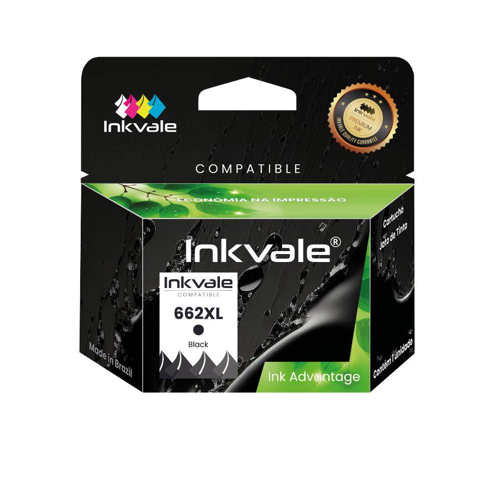 Cartucho 662 xl Preto Compativel Impressora HP 1015 1016 3516 2646 Impressora Tinta Premium
