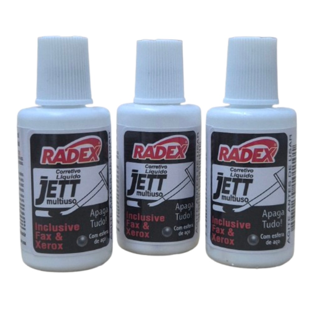 Corretivo Líquido 18ml Jett (kit c/ 3) - Radex