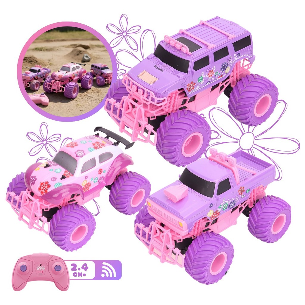 Carrinho De Controle Remoto Monster Truck Fusca Recarregável Jeep Infantil Off-Road Infantil Kizumba em Oferta na Shopee