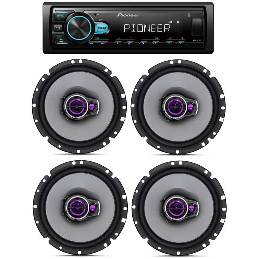 Som Mp3 Pioneer Bluetooth + 4 Alto Falantes Pioneer 6 Pol