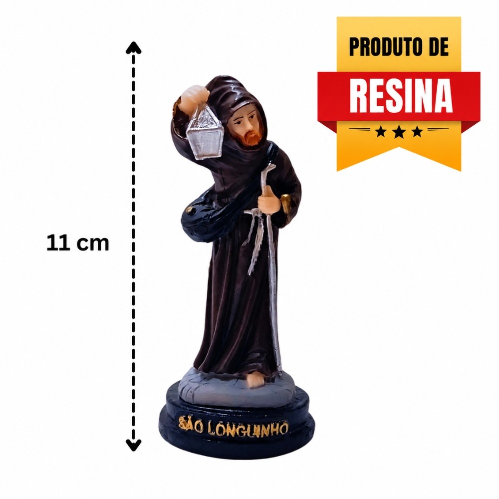 Imagem Sacra para Decoração São Longuinho 11 cm Resina Pequena