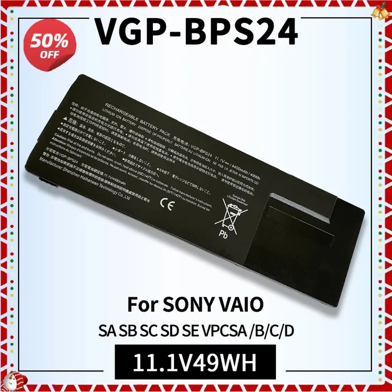 Substituição De Bateria Para Laptop VGP-BPS24 SONY Vaio SA SB SC SD VPCSA VPCSD Notebook OEM Fábrica BPL24 BPSC24 4400MA