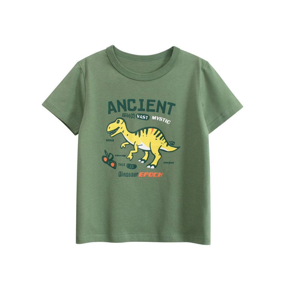 27 crianças Street Wear roupas infantis 2026 verão menino dinossauro dos desenhos animados camiseta de manga curta roupa