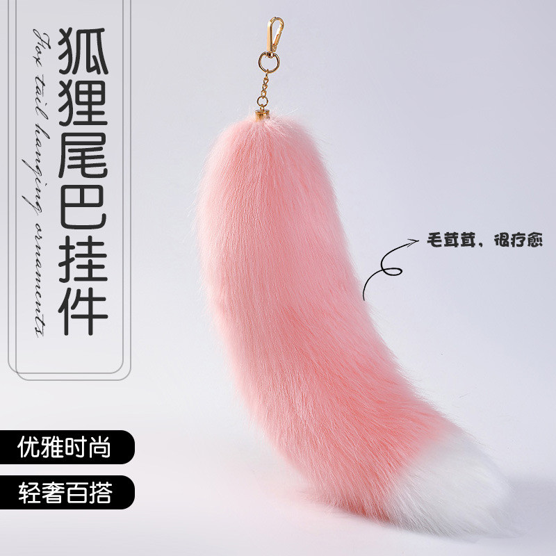 Pingente de cauda de pele de raposa sintética para bolsa, decoração de cauda de pele para mochila, acessório de cosplay