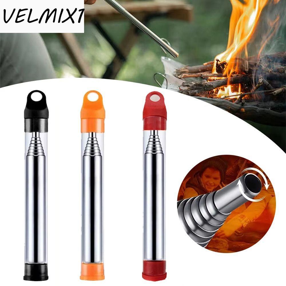 Tubo De Sopro De Fogo VELMIX1 , Soprador De Aço Inoxidável À Prova De Vento , Fole De Bolso De Alta Eficiência