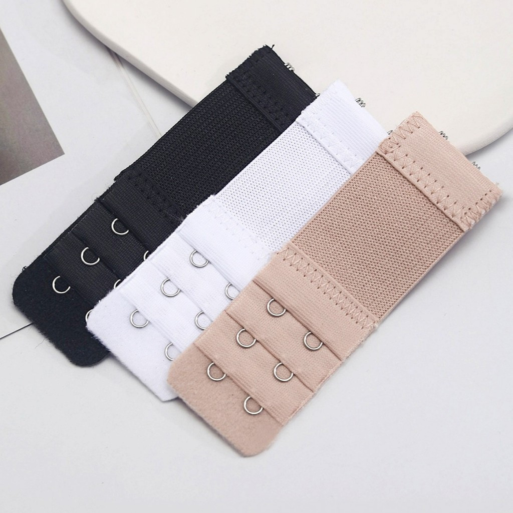 Conjunto de 3 peças de extensores de sutiã elásticos de duas fileiras, com fecho de velcro, extensor de sutiã, fecho de