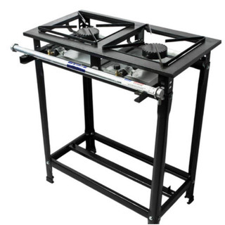 Fogão Industrial 2 Bocas 30x30cm Alta Pressão P5 JCN Grelha Aço Carbono
