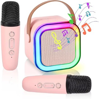 Mini Caixa de Som Portátil Bluetooth | Par de microfone para Karaokê