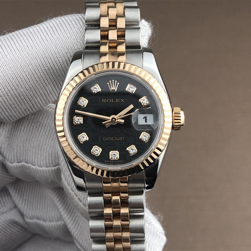 Série Rolex Rolex Rolex Log Tipo179171Relógio mecânico automático feminino gravado com diamante dourado