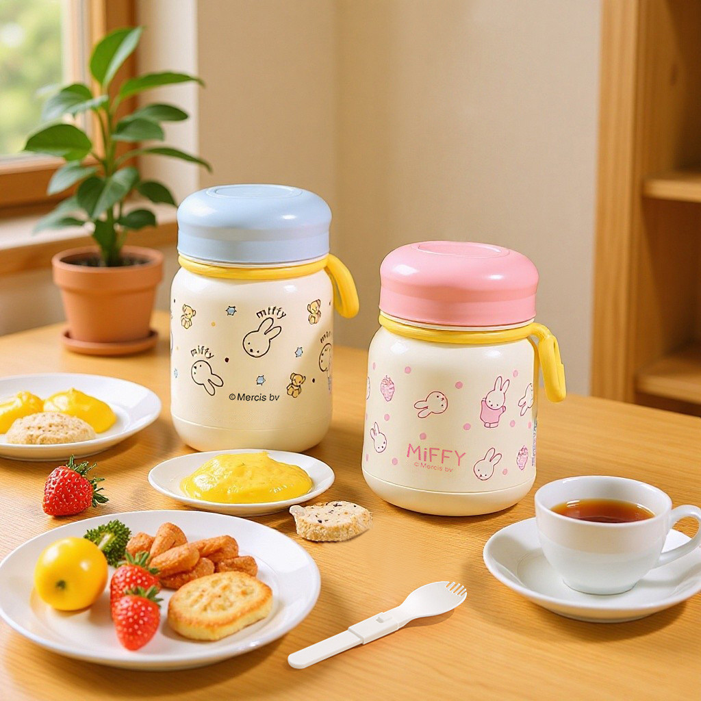 Miffy copo de café da manhã de alto valor 304 aço inoxidável dos desenhos animados copo de leite de aveia com alça portá