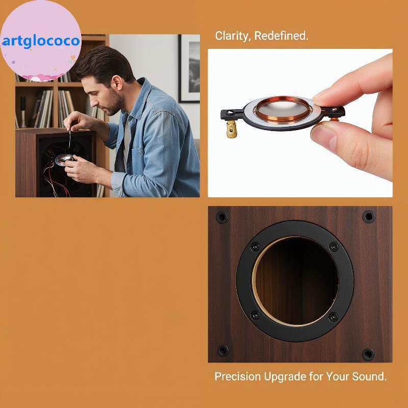 Artglococo 44.4mm Bobina De Voz Titânio Diafragma Tweeter Membrana DIY Alto-Falante Alta Frequência Ferramenta Reparo Ag