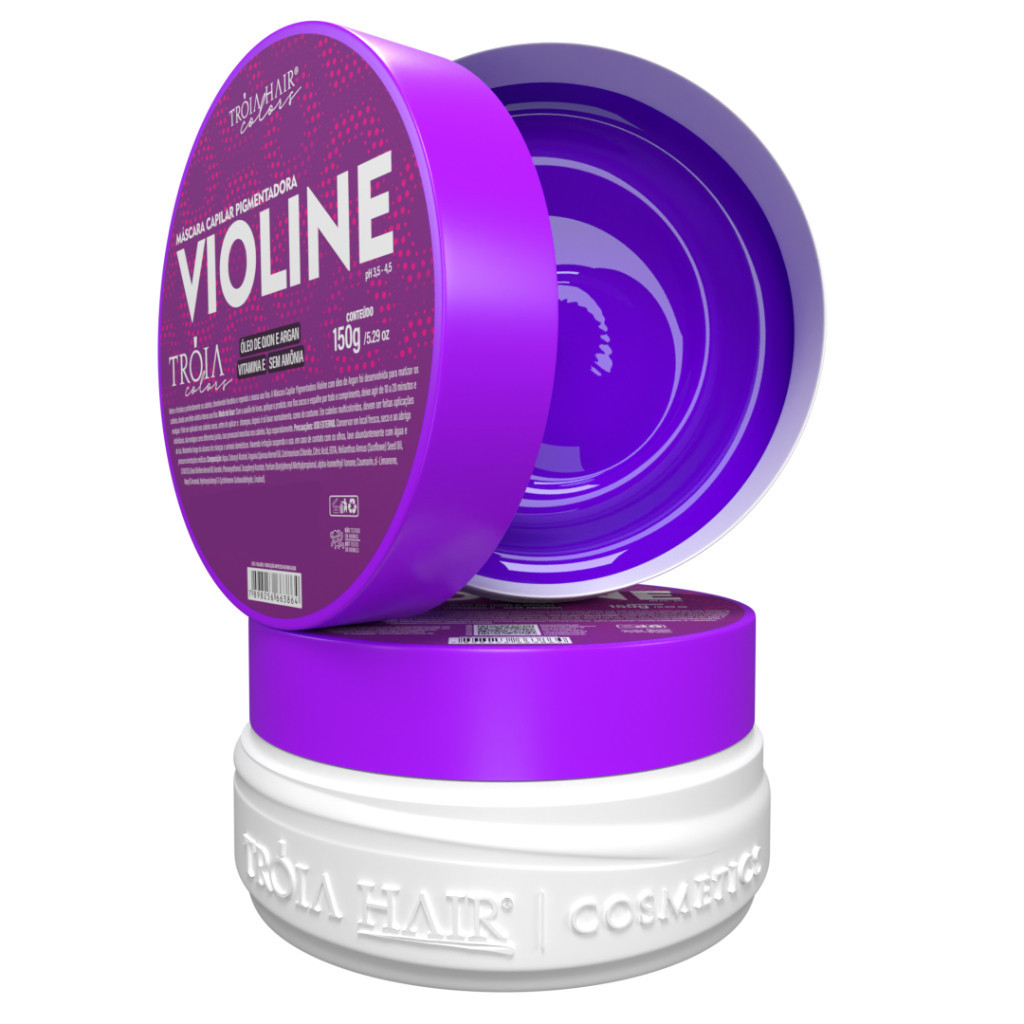 Máscara Capilar Pigmentadora Troia Colors Violine 150g Cor fantasia - Troia Hair