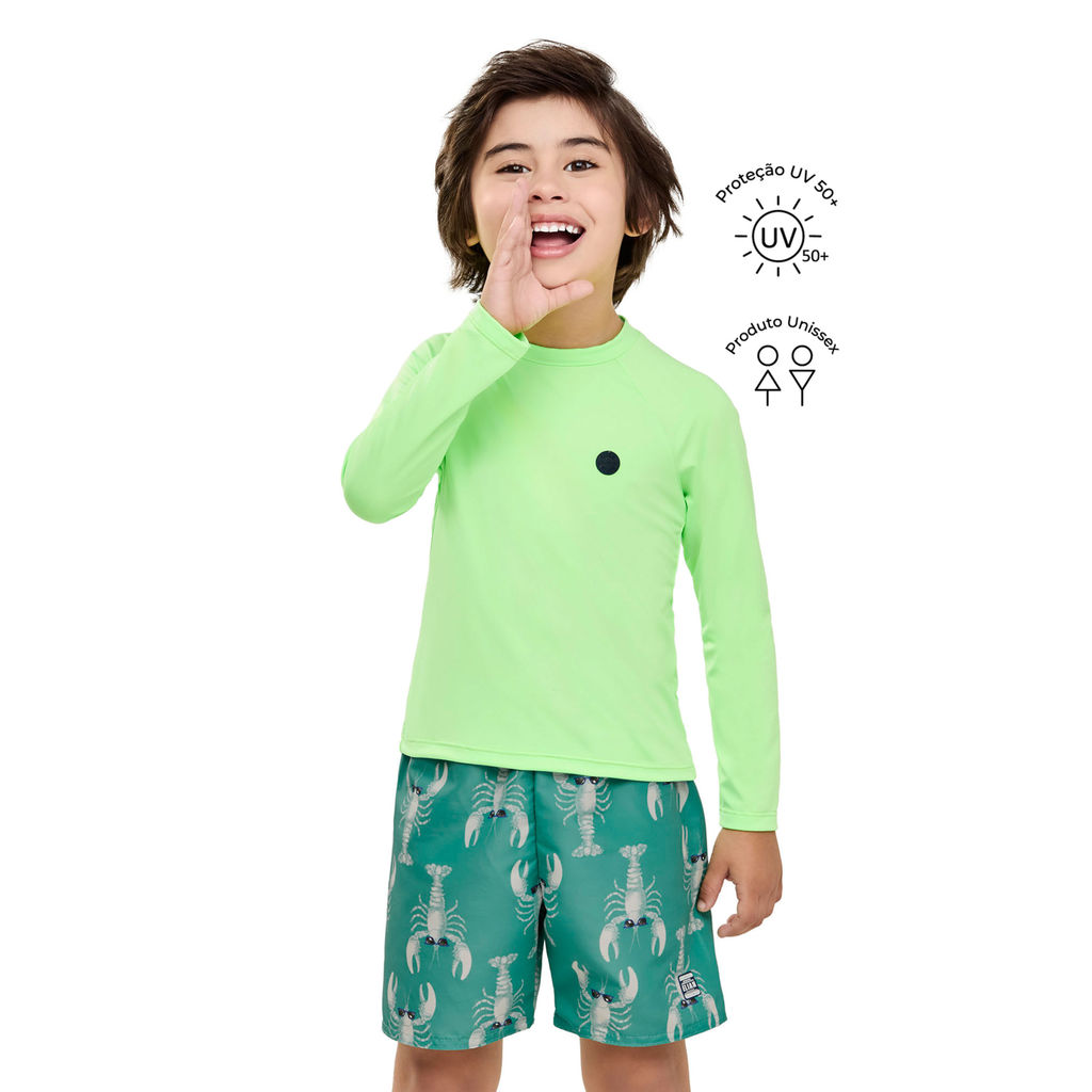 Bermuda Infantil Menino Tactel Com Proteção Solar Elian Verde