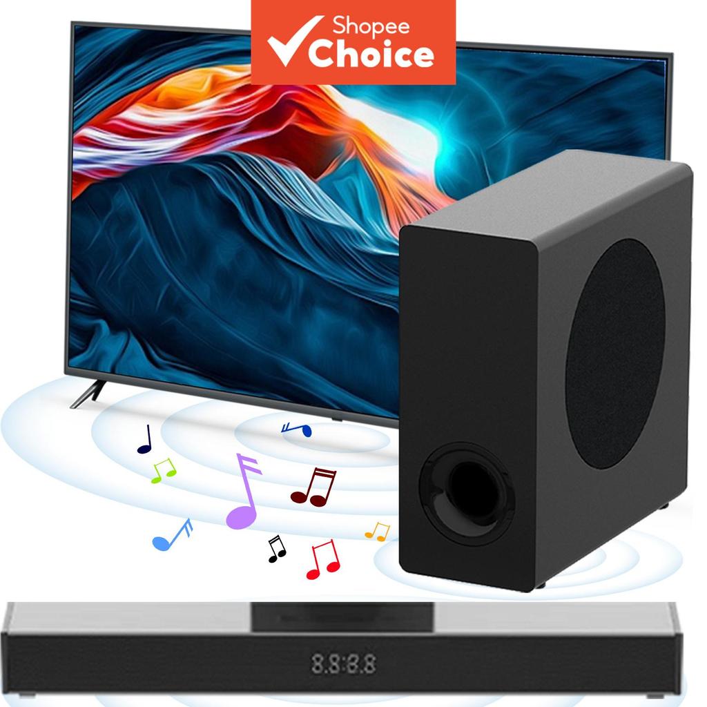 Barra de som 3D de 160 W com sistema de subwoofer para TV, caixa de som de home cinema preta para sala de estar,