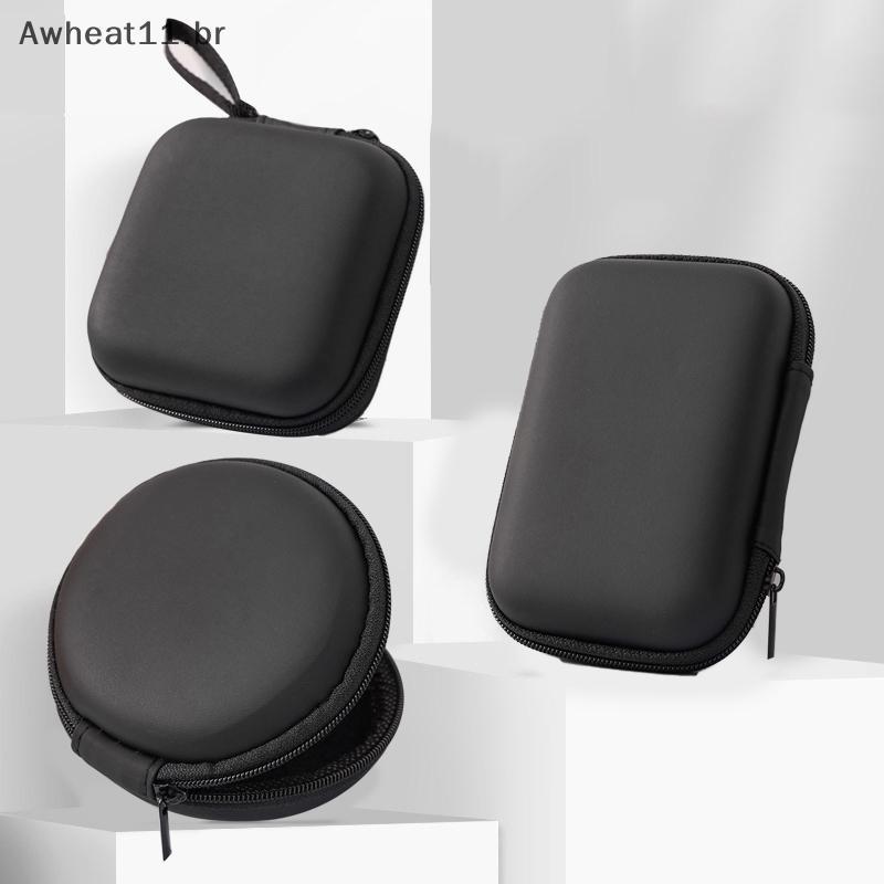 Awheat11 Portátil Mini 3C Casca Dura Gadgets Digitais Saco De Armazenamento Couro Artificial Fone De Ouvido Carregador C