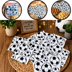 50~500 GUARDANAPOS FESTA FUTEBOL PRETO/BRANCO 19,5 X 21,5CM (VALE) CHOCO