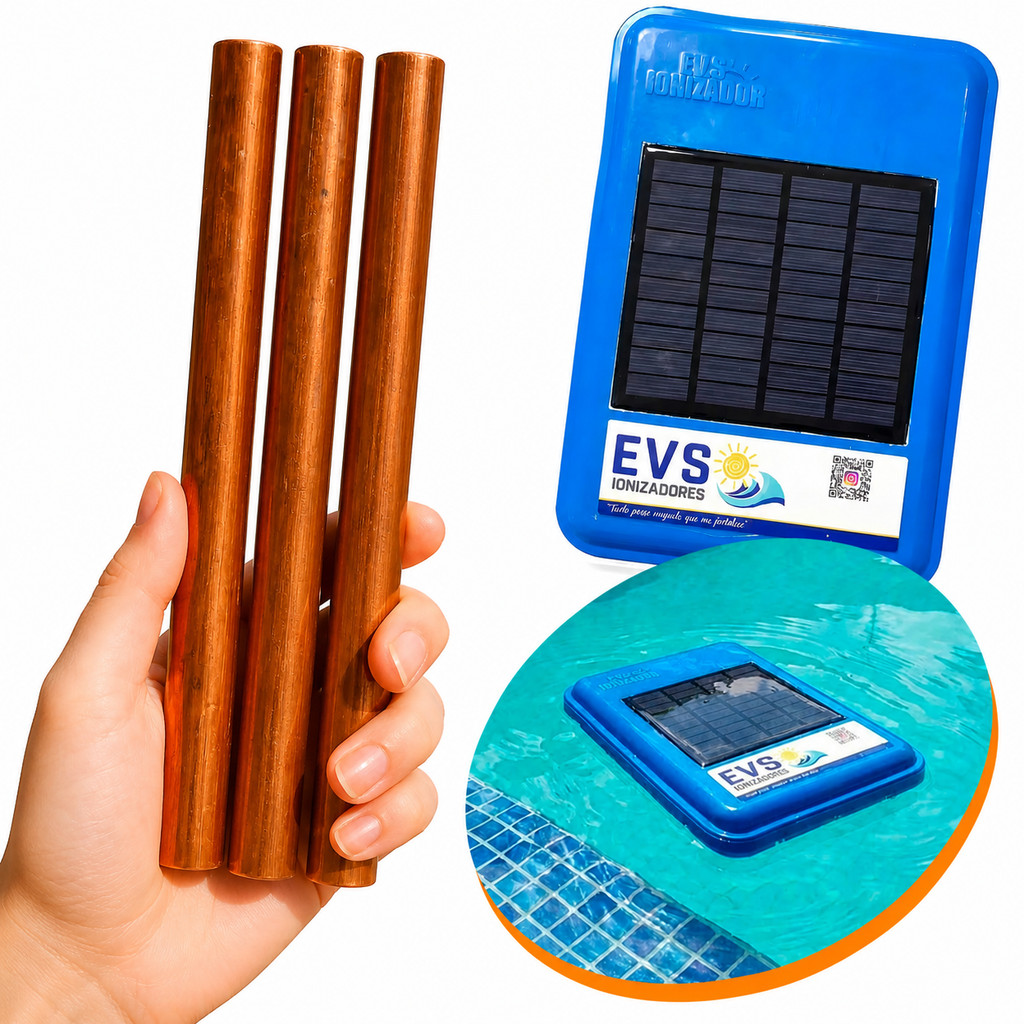 Kit 3x Eletrodo Cobre Refil Ionizador Piscina Tratamento Água Anti Algas Cloro Cristalina Sem