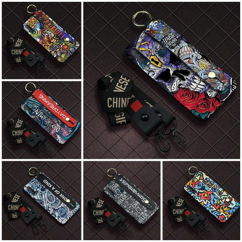 Capa De Telefone Com Alça De Pulso Para Alcatel 1S 2020/1V 3L 2020 Macia Suporte Silicone Anti-knock Graffiti Traseira A
