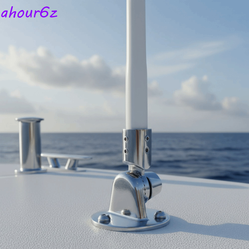 Base De Antena AHOURZ , VHF Redonda Ajustável De 25 Mm , Montagem Marítima De Aço Inoxidável 316 De 7/8 Polegadas