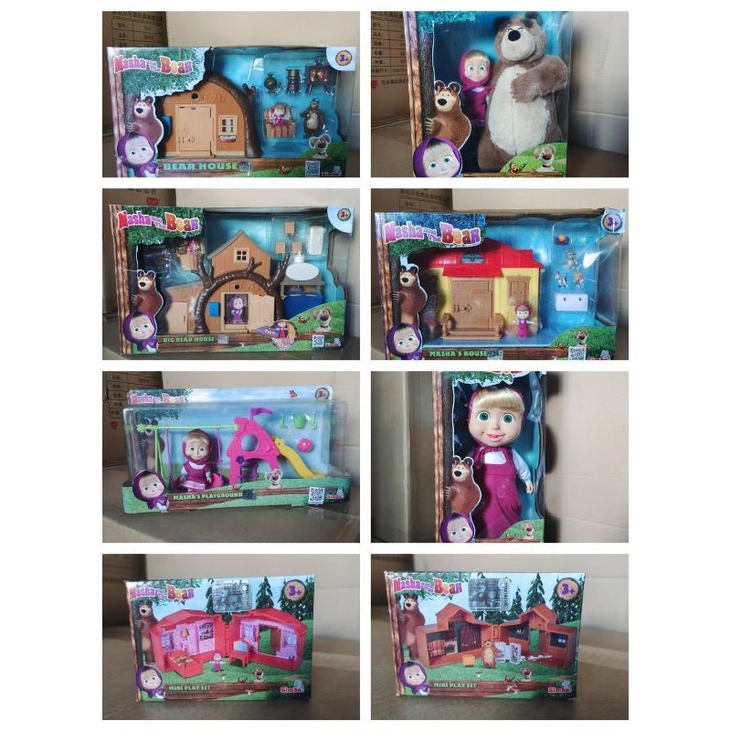 Ruihua Xing Masha e o Urso Boneca Figura Boneca Casa Grande Infantil Urso Casa Brincar Casa Brinquedos