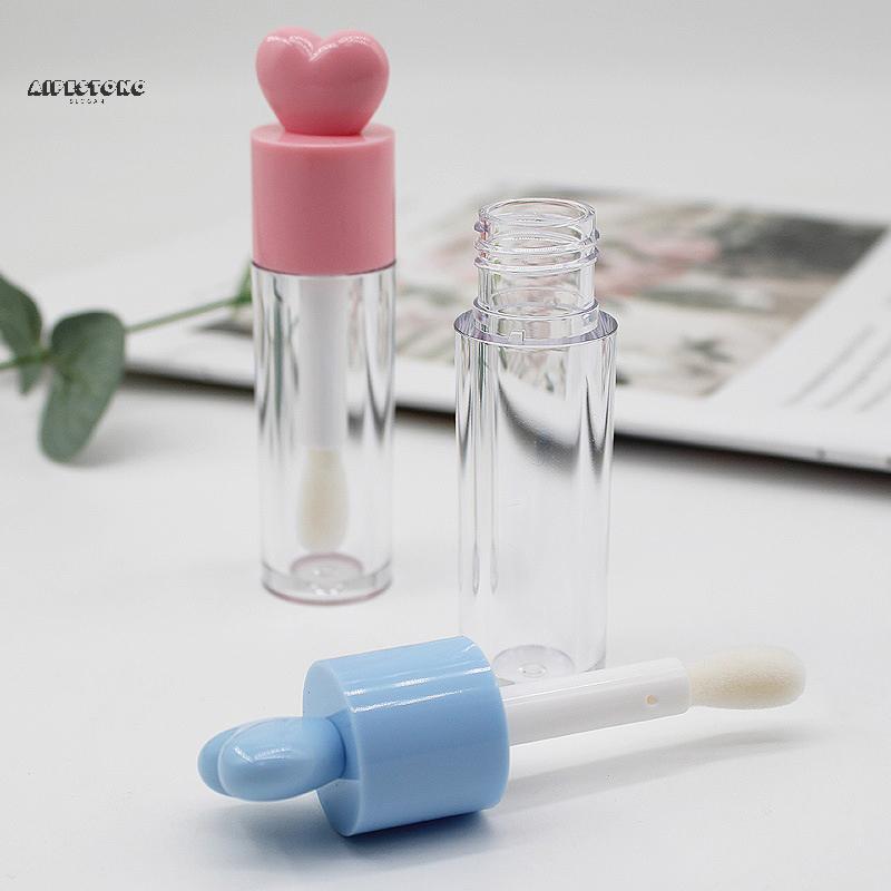 1/3 Pçs 6ml Coração/Forma Redonda Vazio Tubo De Brilho Labial Garrafas Recarregáveis De Plástico Líquido Recipiente Lips