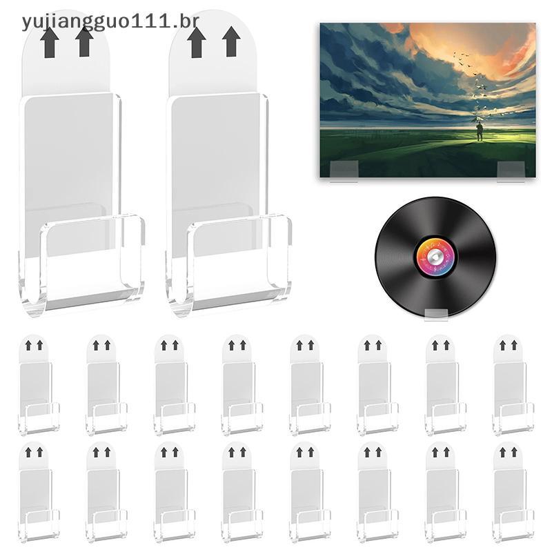 # Novo 6/18 Unidades Suporte De Registros Acrílico Montagem Na Parede Álbum Autoadesivo Disco Mostrar Ra Display De Vini