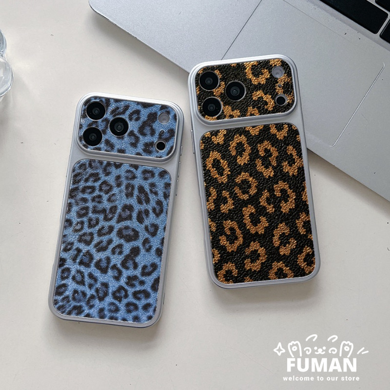 Capa De Telefone Luxuosa Com Estampa De Leopardo Azul Para Samsung Galaxy A27 A37 A36 A35 A34 A33 A32 M32 A31 A26 A25 A2