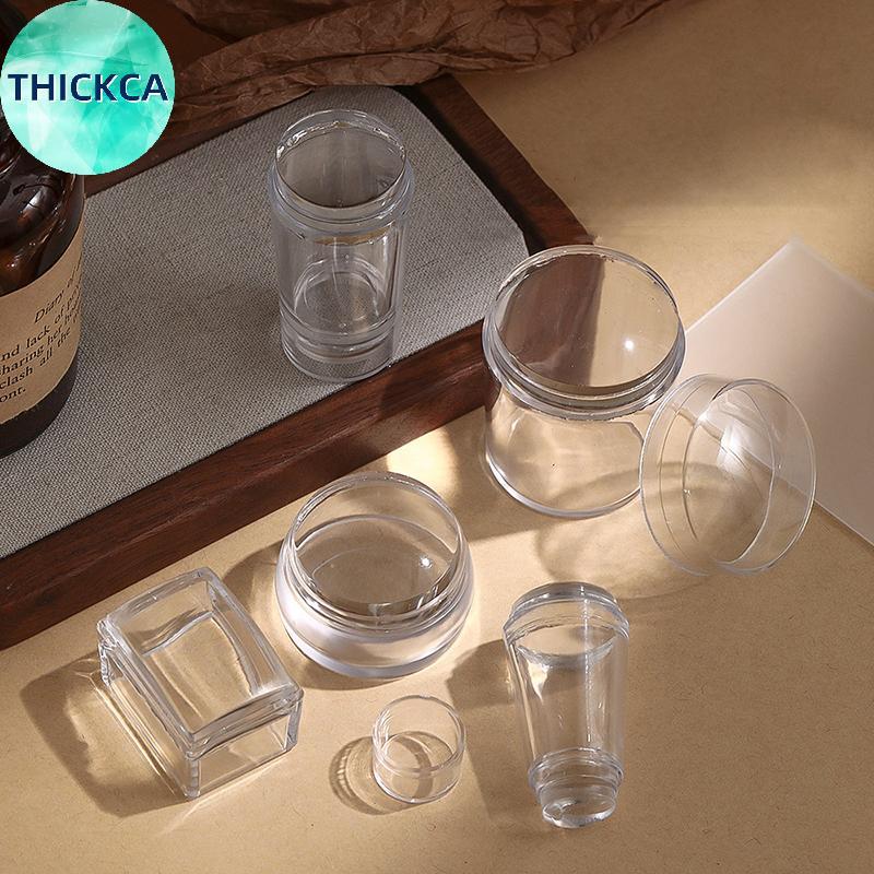 thickca Kit De Carimbo De Arte De Unha Transparente De Silicone Para Designs Fáceis DIY , Ferramentas Placa Reutilizável